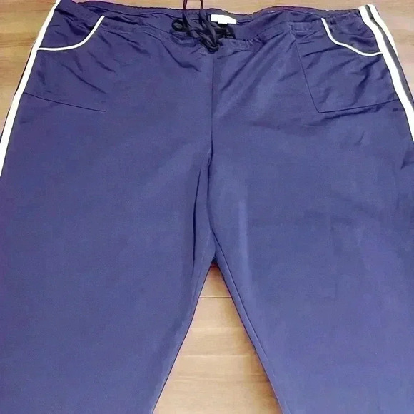 Fashion Bug Blue White Striped Draw String Waist Leisure Pants 3X Pre-Owned - Picture 1 of 9